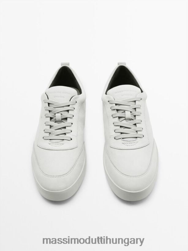 nubuk bőr edzőcipő - stúdió szürke férfiak NXX8V8790 Massimo Dutti