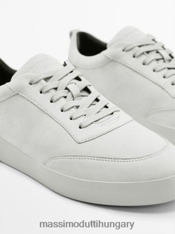 nubuk bőr edzőcipő - stúdió szürke férfiak NXX8V8790 Massimo Dutti