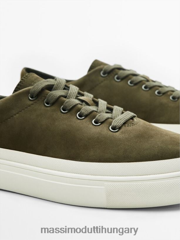 nubuk edzőcipő - stúdió khaki férfiak NXX8V8755 Massimo Dutti