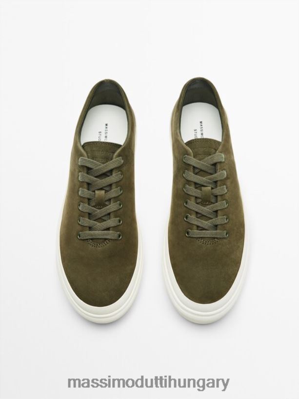 nubuk edzőcipő - stúdió khaki férfiak NXX8V8755 Massimo Dutti