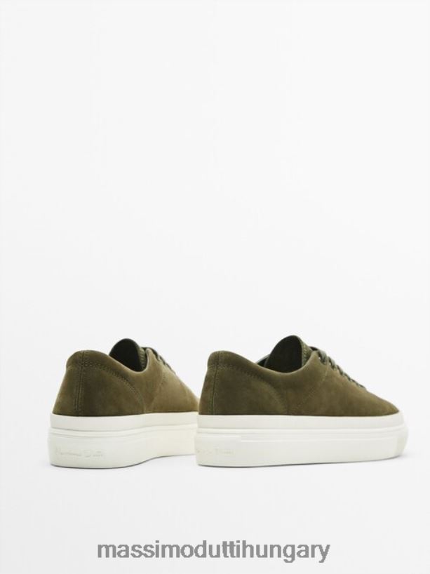 nubuk edzőcipő - stúdió khaki férfiak NXX8V8755 Massimo Dutti