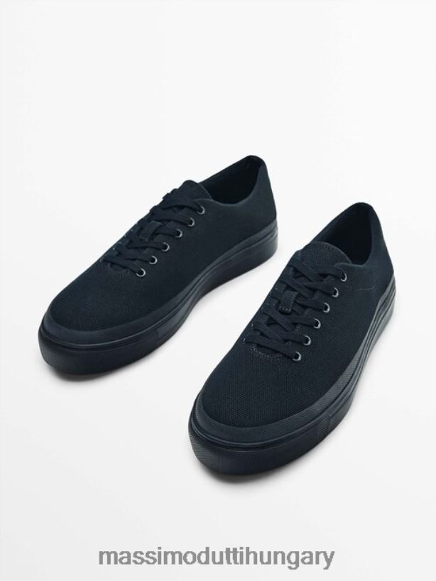 sötétkék vászon tornacipők - stúdió kék férfiak NXX8V8753 Massimo Dutti