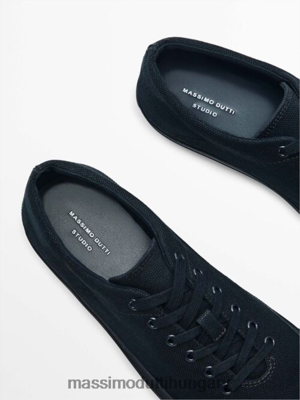 sötétkék vászon tornacipők - stúdió kék férfiak NXX8V8753 Massimo Dutti