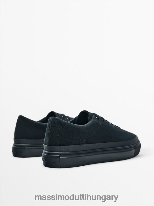 sötétkék vászon tornacipők - stúdió kék férfiak NXX8V8753 Massimo Dutti