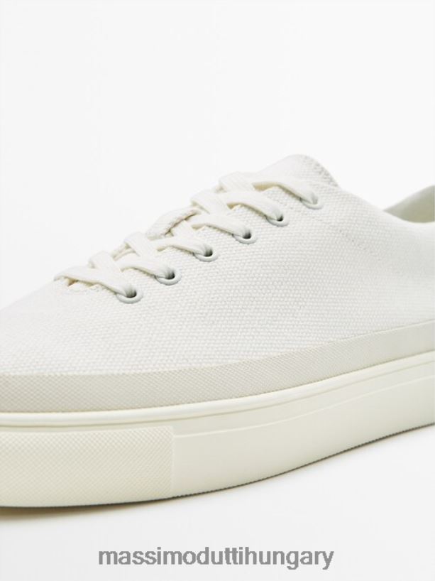 vászon edzőcipő - stúdió fehér férfiak NXX8V8752 Massimo Dutti