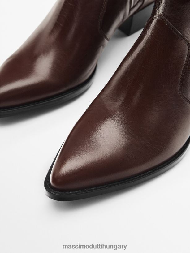 bőr cowboy stílusú chelsea csizma barna nők NXX8V8464 Massimo Dutti