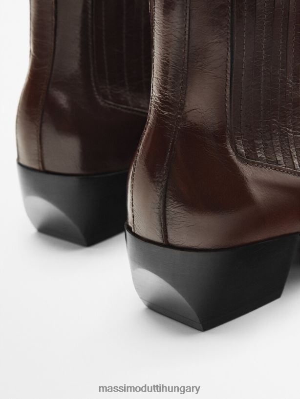 bőr cowboy stílusú chelsea csizma barna nők NXX8V8464 Massimo Dutti