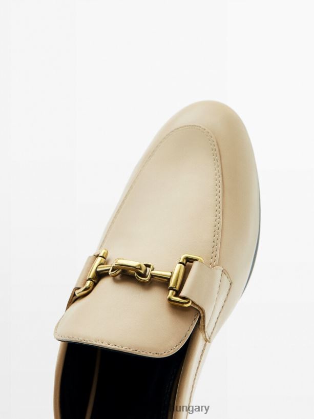 bőr öszvér naplopók krém nők NXX8V8456 Massimo Dutti