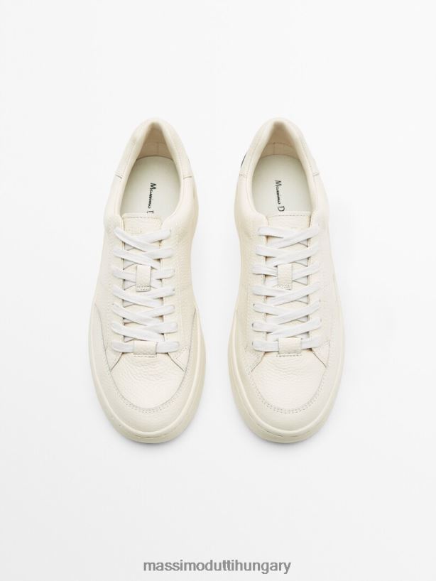 bukdácsolt bőr edzőcipők krém nők NXX8V8458 Massimo Dutti