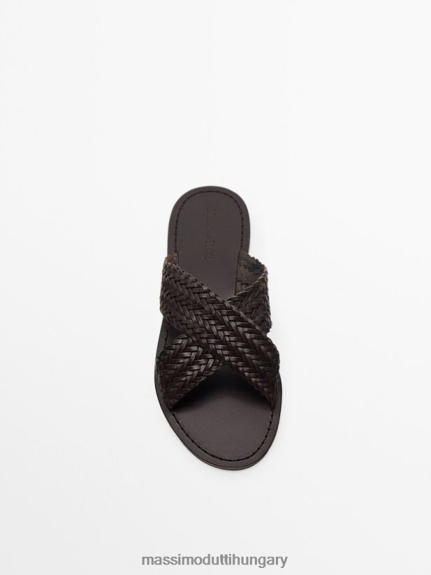 crossover vamp fonott szandál barna nők NXX8V8416 Massimo Dutti