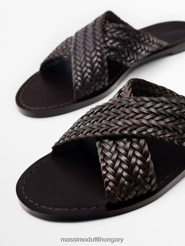 crossover vamp fonott szandál barna nők NXX8V8416 Massimo Dutti