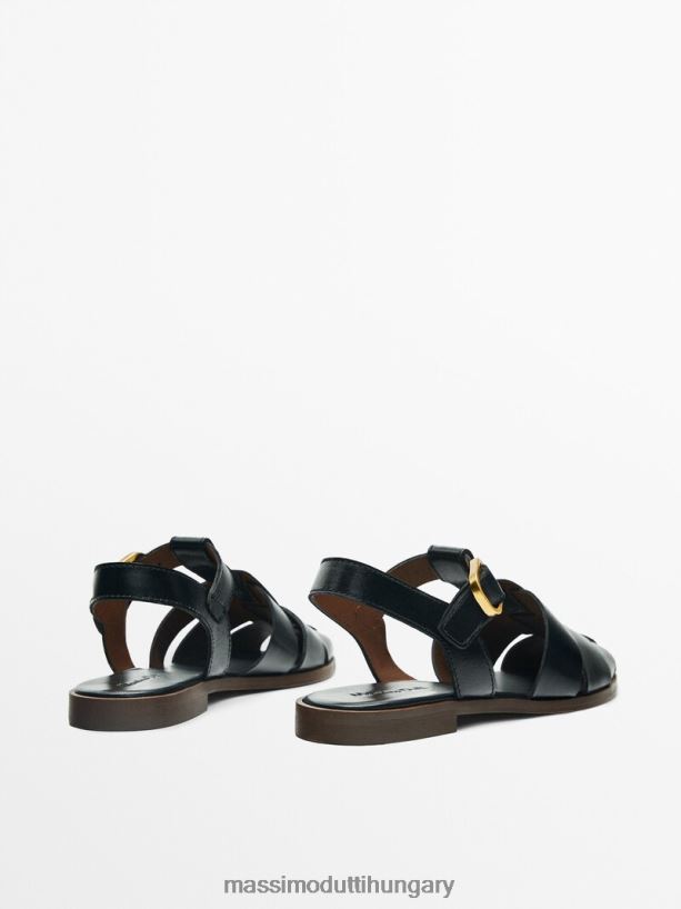 csatos kalitkás szandál fekete nők NXX8V8429 Massimo Dutti