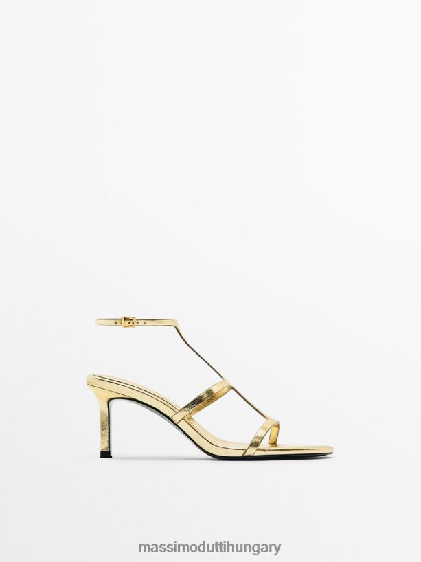 fém pántos sarkú szandál Arany nők NXX8V8411 Massimo Dutti