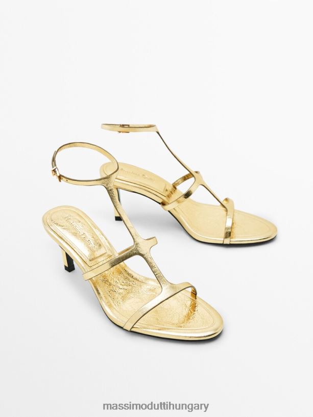 fém pántos sarkú szandál Arany nők NXX8V8411 Massimo Dutti