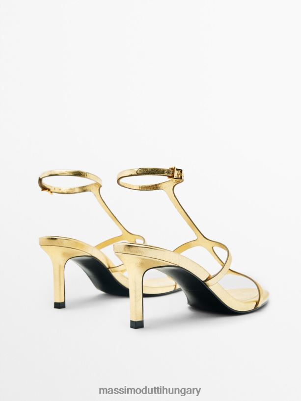 fém pántos sarkú szandál Arany nők NXX8V8411 Massimo Dutti