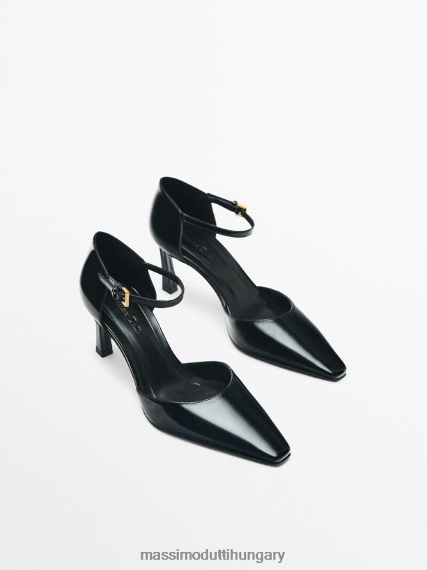 műlakkbőr magassarkú cipő fekete nők NXX8V8419 Massimo Dutti