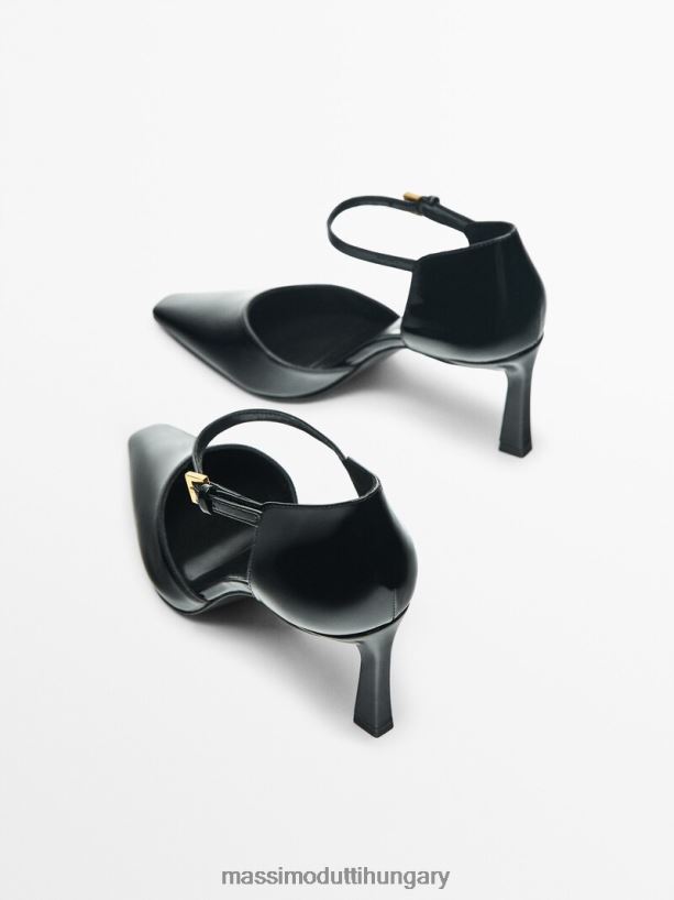 műlakkbőr magassarkú cipő fekete nők NXX8V8419 Massimo Dutti