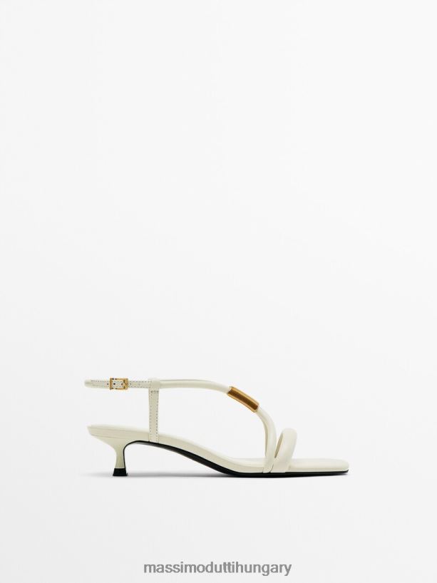 magas sarkú szandál fém résszel krém nők NXX8V8406 Massimo Dutti