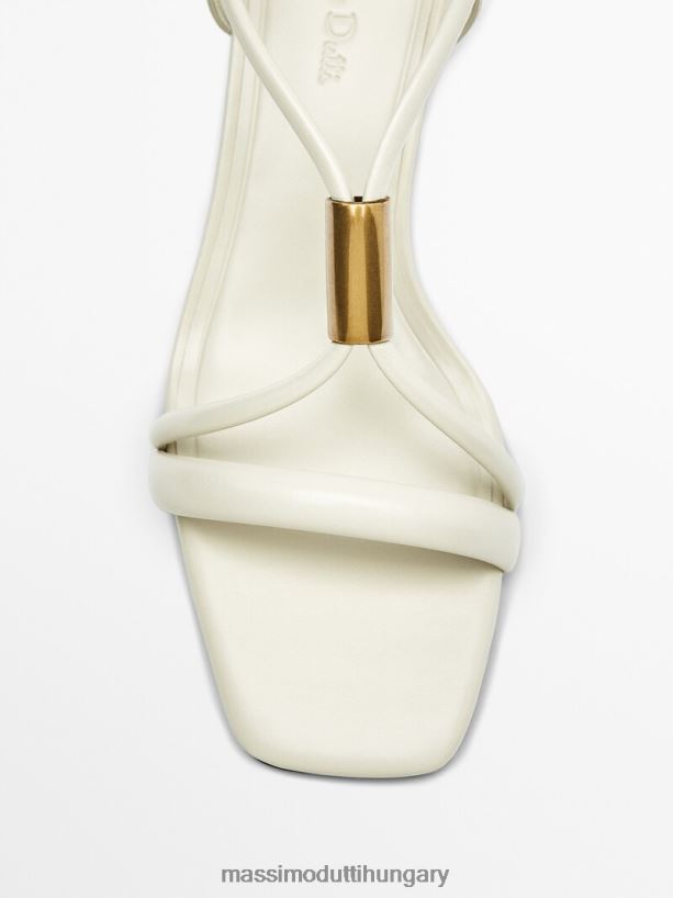 magas sarkú szandál fém résszel krém nők NXX8V8406 Massimo Dutti