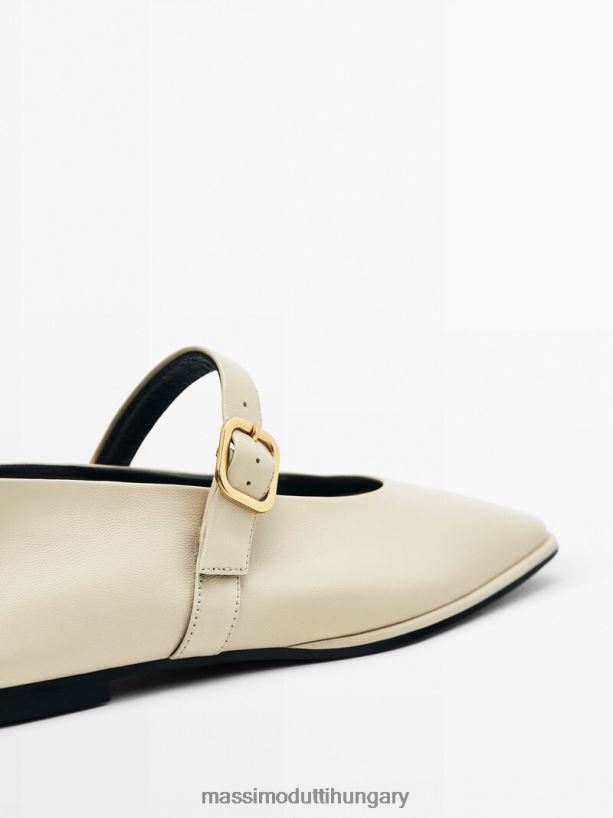 négyzet alakú balettlakások csatos pánttal pirosító-bézs nők NXX8V8457 Massimo Dutti