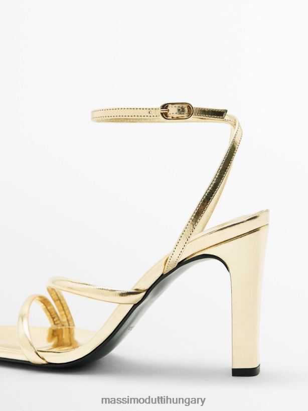 pántos magassarkú szandál bokapánttal Arany nők NXX8V8425 Massimo Dutti