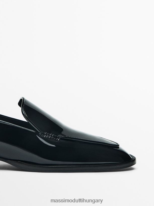 patentos szögletes orrú naplopók fekete nők NXX8V8413 Massimo Dutti