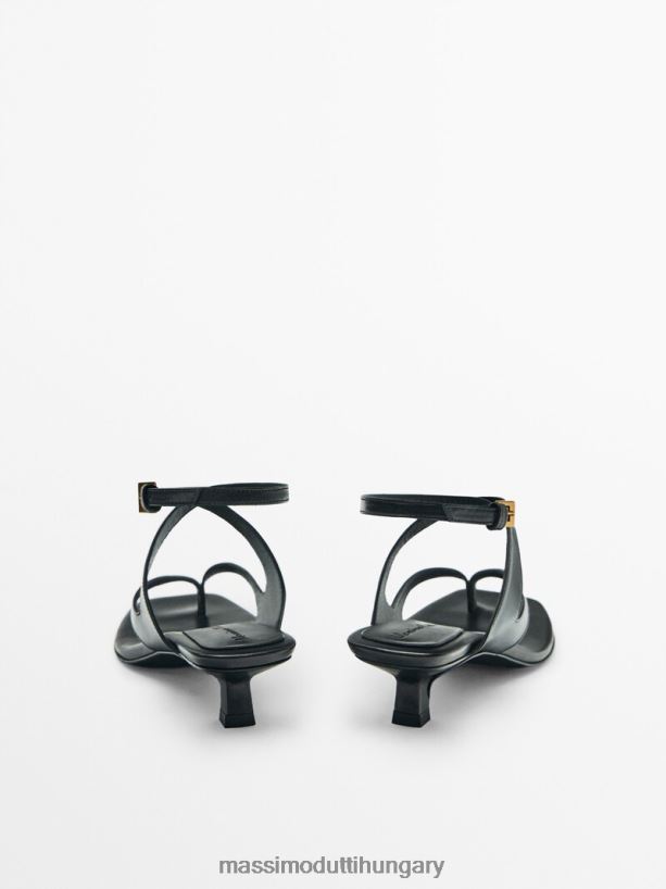 sarkú szandál crossover pánttal fekete nők NXX8V8409 Massimo Dutti