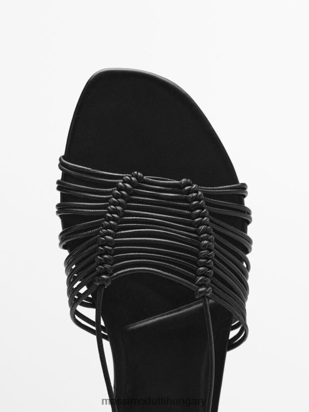 több pántos lapos szandál fekete nők NXX8V8436 Massimo Dutti
