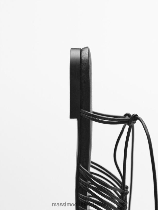 több pántos lapos szandál fekete nők NXX8V8436 Massimo Dutti