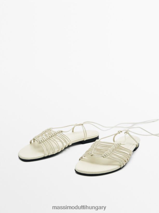 több pántos lapos szandál krém nők NXX8V8435 Massimo Dutti