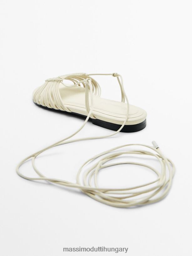 több pántos lapos szandál krém nők NXX8V8435 Massimo Dutti