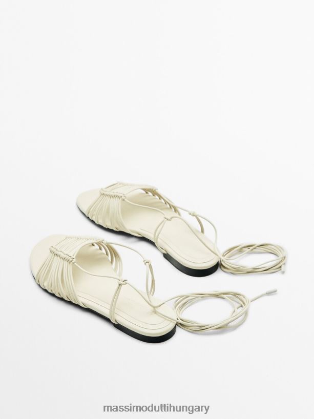 több pántos lapos szandál krém nők NXX8V8435 Massimo Dutti