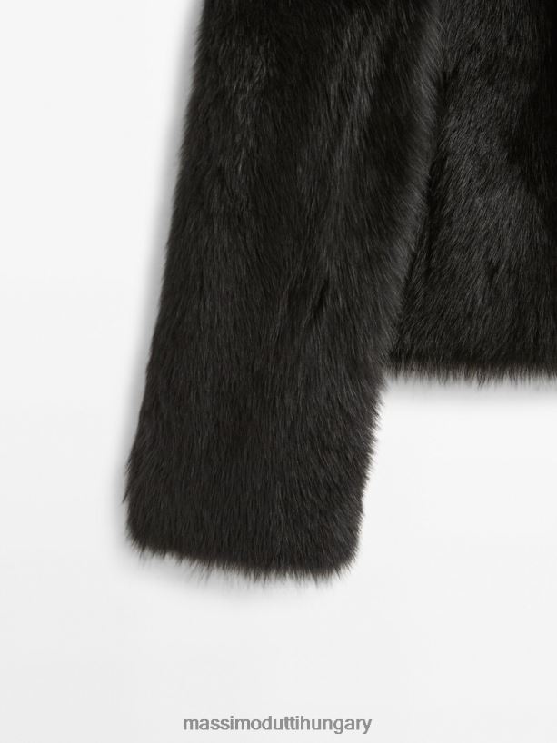 bőr mouton kabát fekete nők NXX8V8297 Massimo Dutti