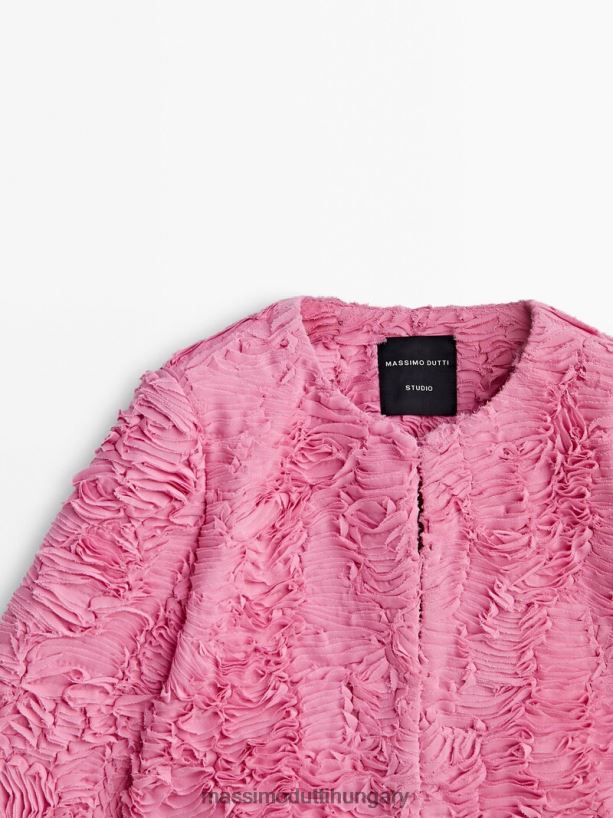 boucle texturált kabát - stúdió rózsaszín nők NXX8V8291 Massimo Dutti