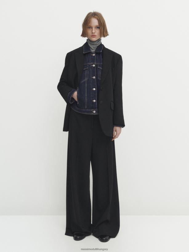 farmer kamionos kabát sötétkék nők NXX8V8278 Massimo Dutti