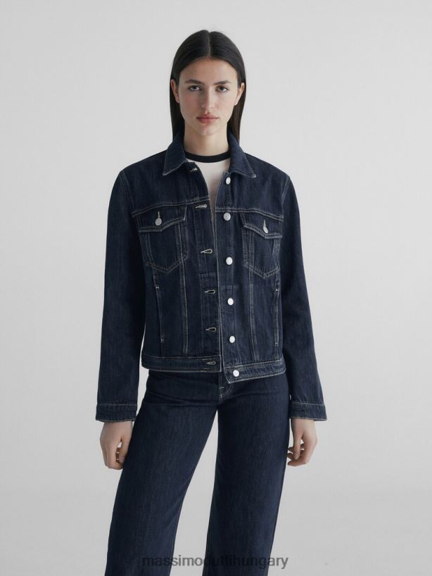 farmer kamionos kabát sötétkék nők NXX8V8278 Massimo Dutti