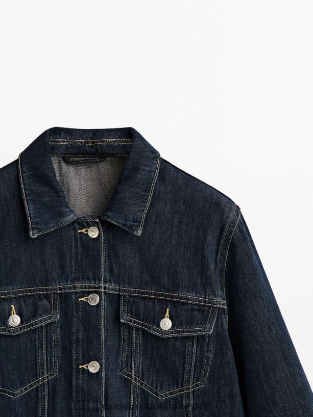 farmer kamionos kabát sötétkék nők NXX8V8278 Massimo Dutti