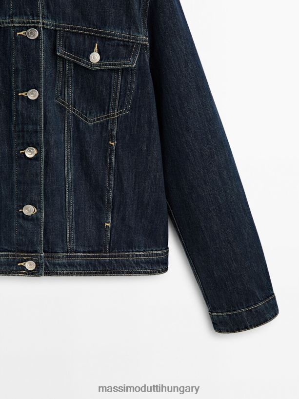 farmer kamionos kabát sötétkék nők NXX8V8278 Massimo Dutti