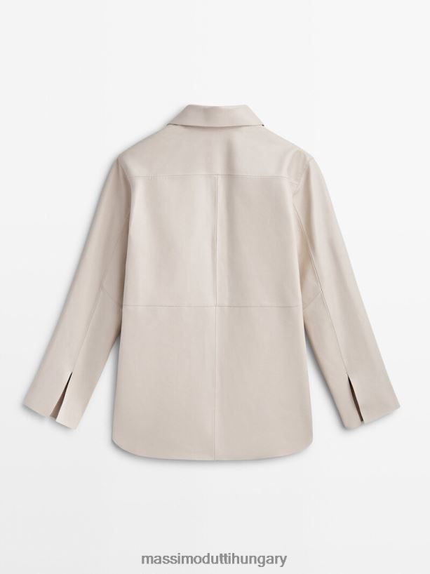 nappa bőr ing húzózsinórral fehér nők NXX8V8282 Massimo Dutti