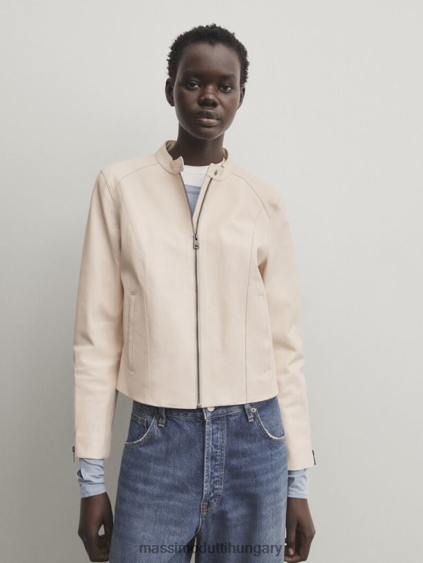 nappa bőr kabát fehér nők NXX8V8285 Massimo Dutti