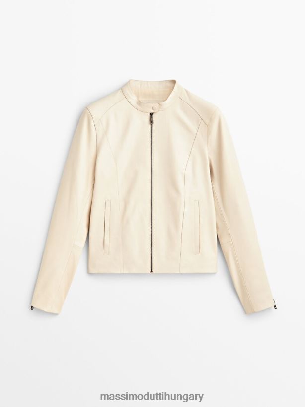 nappa bőr kabát fehér nők NXX8V8285 Massimo Dutti