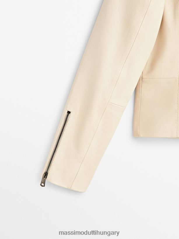 nappa bőr kabát fehér nők NXX8V8285 Massimo Dutti