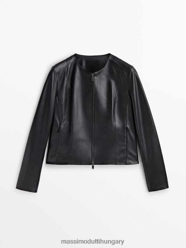 nappa bőr kabát fekete nők NXX8V8287 Massimo Dutti