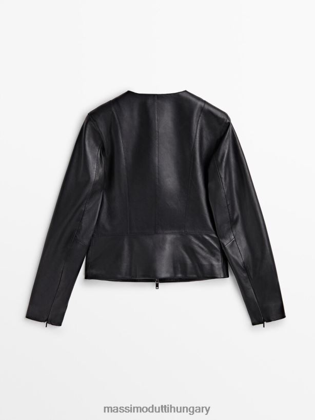 nappa bőr kabát fekete nők NXX8V8287 Massimo Dutti