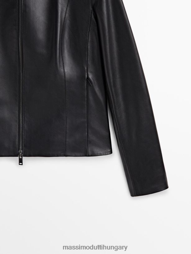 nappa bőr kabát fekete nők NXX8V8287 Massimo Dutti