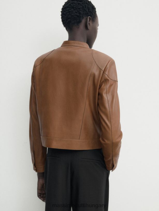 nappa bőr kabát párnázott váll Bőr nők NXX8V8288 Massimo Dutti