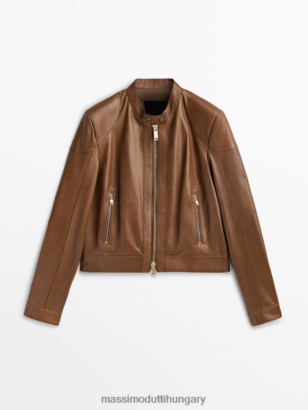 nappa bőr kabát párnázott váll Bőr nők NXX8V8288 Massimo Dutti