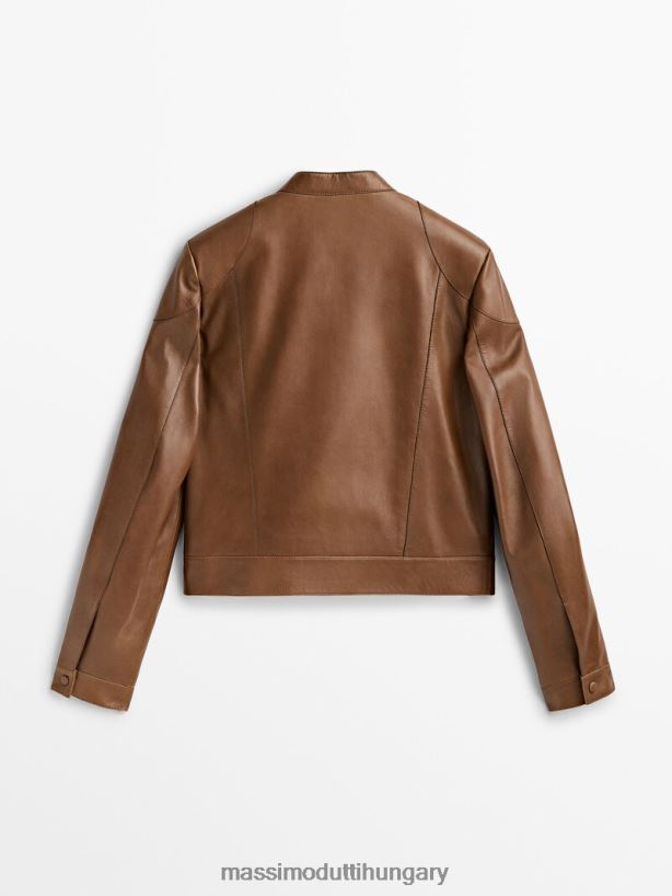 nappa bőr kabát párnázott váll Bőr nők NXX8V8288 Massimo Dutti