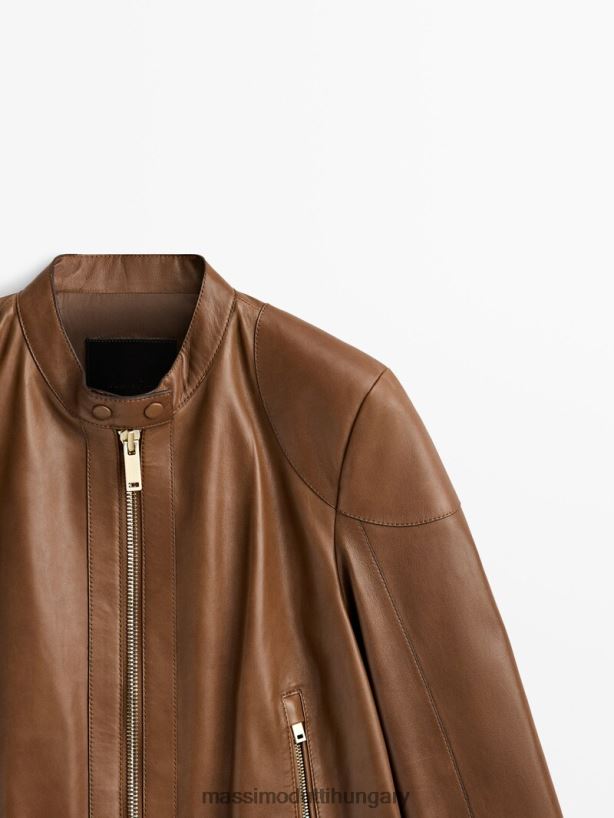 nappa bőr kabát párnázott váll Bőr nők NXX8V8288 Massimo Dutti