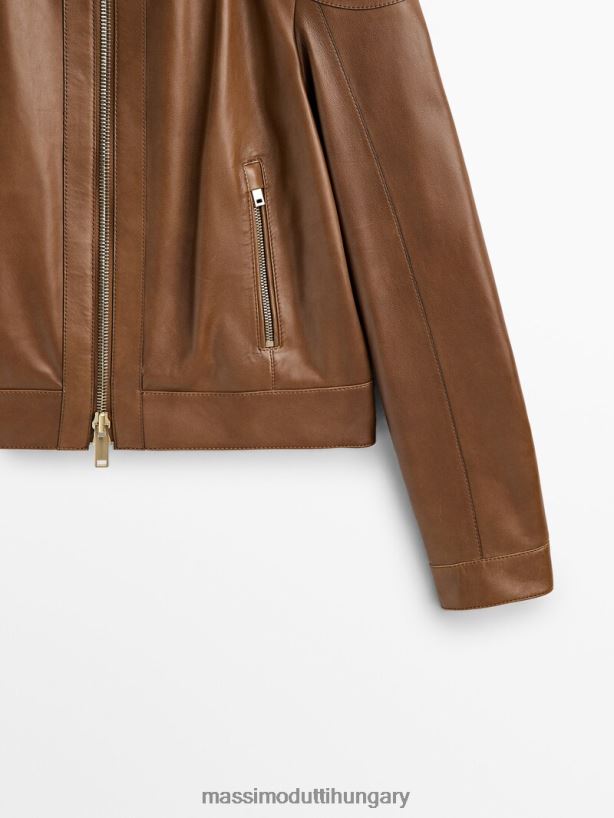 nappa bőr kabát párnázott váll Bőr nők NXX8V8288 Massimo Dutti